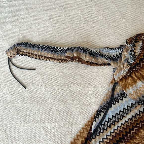 MISSONI Ruched Mini Dress in Multi Brown Shades - Picture 9 of 15